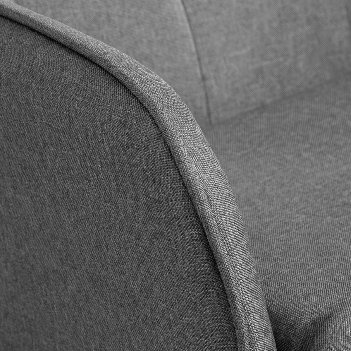 HOUPACÍ židle s taburetem 64/89/90 cm tmavě šedé, polyester - tmavě šedá, textil (89/90/64cm) - BEAOK