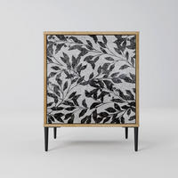 SIDEBOARD CHARCOAL SPROUT, Eichefarben, 57,5x42x72,5 cm, Schwarze Metallfüße - Eichefarben/Multicolor, Holzwerkstoff/Metall (57.5/72.5/42cm) - SpaceRebels