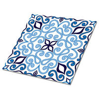 FLIESENAUFKLEBER 9 Stück 30x30 cm selbstklebend Arabisches Muster - Blau, Textil (30/1.6/30cm) - TULUP