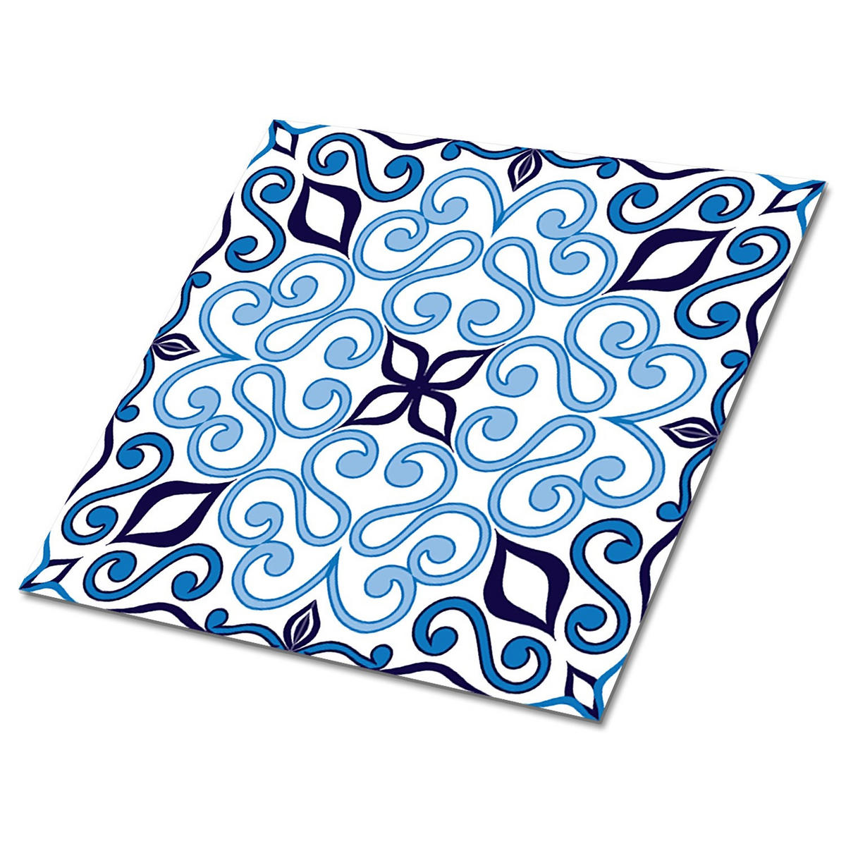 FLIESENAUFKLEBER 9 Stück 30x30 cm selbstklebend Arabisches Muster - Blau, Textil (30/1.6/30cm) - TULUP
