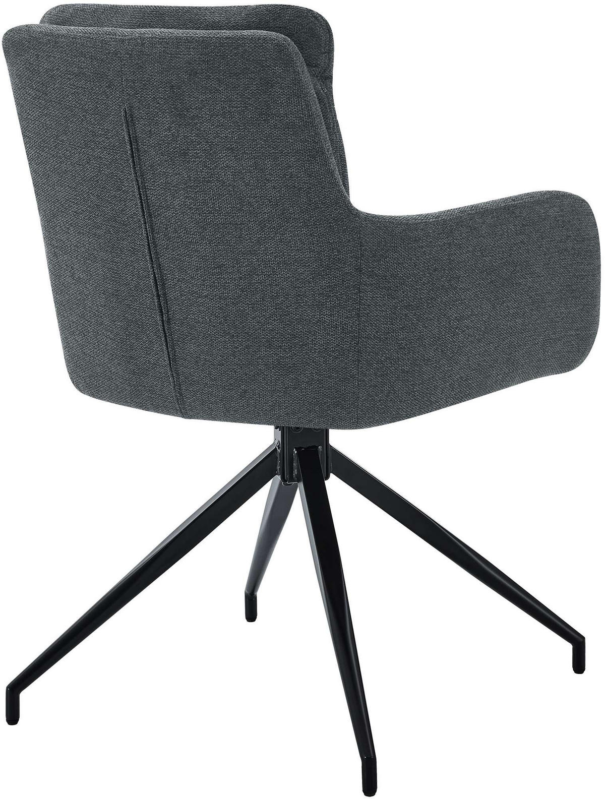 ESSZIMMERSTUHL 2er Set Stoff Dunkelgrau - Dunkelgrau, Textil/Metall (57/83/62cm) - CLP