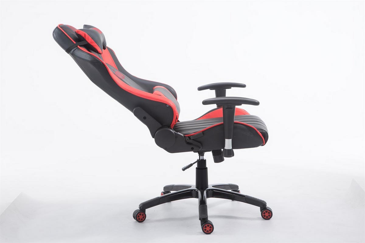 GAMINGSTUHL Shia, Kunstleder ohne Fußablage Schwarz/Rot - Rot, Kunststoff/Textil (70/132/129cm) - TPFLiving