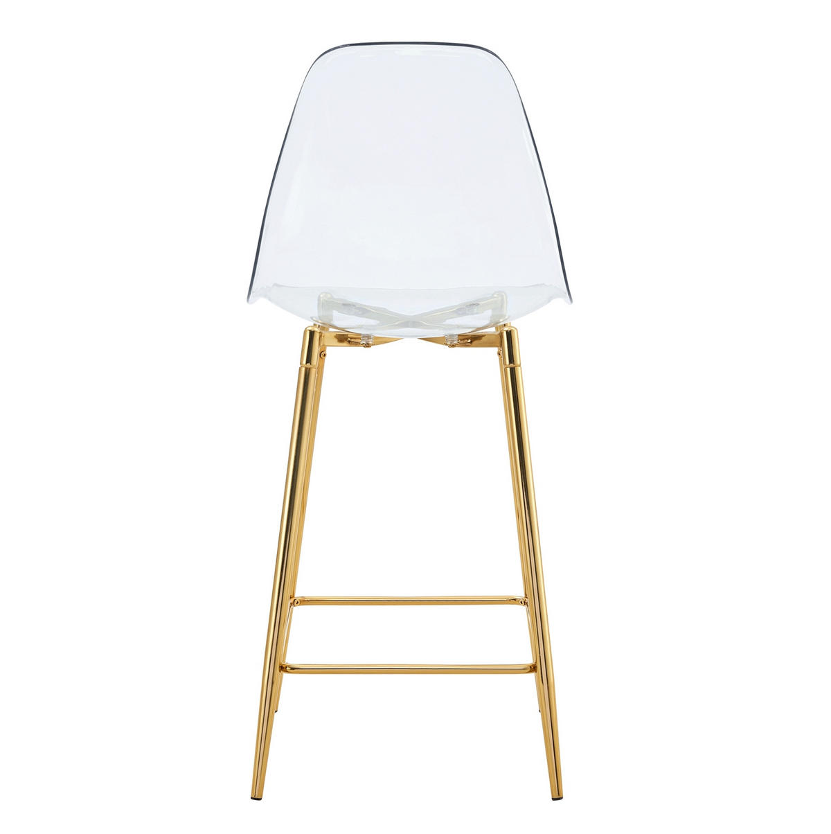 BARHOCKER 4er-Set transparent mit Metallgestell Gold - Goldfarben, Metall (45/102/51.2cm) - Meubliv