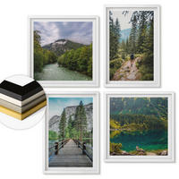 WANDBILDER 4er-Set - 50x50 cm & 40x60 cm Weißer Rahmen - Berge, Seen, Wälder, Wege - Weiß, Kunststoff (50/50cm) - ArtPrintCave