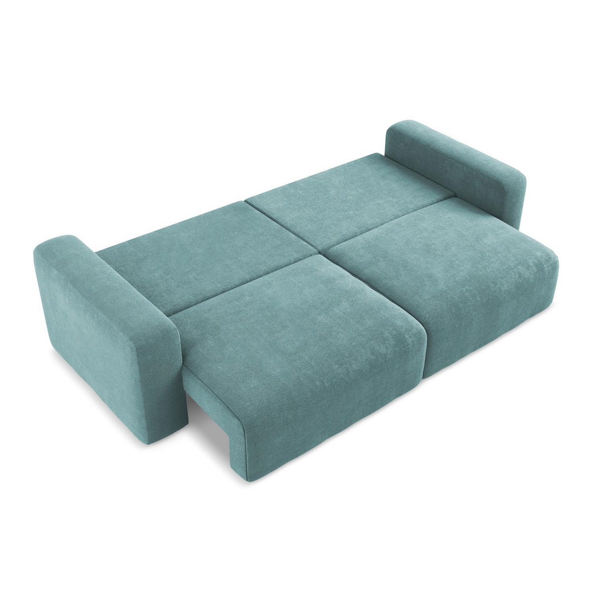 3-SITZER SOFA mit Schlaffunktion Chenille Stoff Blau - Blau/Beige, Kunststoff/Textil (244/79/102cm) - LaMiaSofa