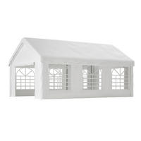 AUTO-ZELTGARAGE 4x6 m mit Rolltoren Schwarz - Weiß, Metall (400/281/601cm) - ComfortXL