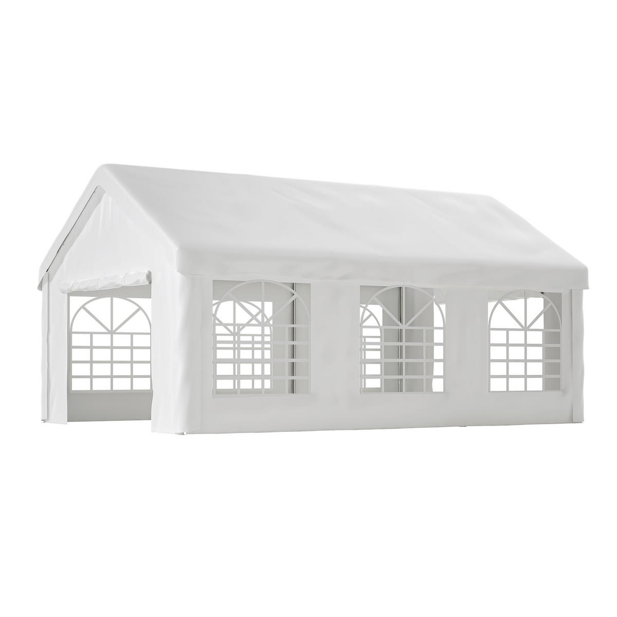 AUTO-ZELTGARAGE 4x6 m mit Rolltoren Schwarz - Weiß, Metall (400/281/601cm) - ComfortXL