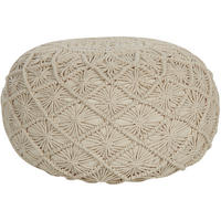 POUF Berkane 50/50/30 cm - Beige, Naturmaterialen/Textil (50/30/50cm) - Beliani