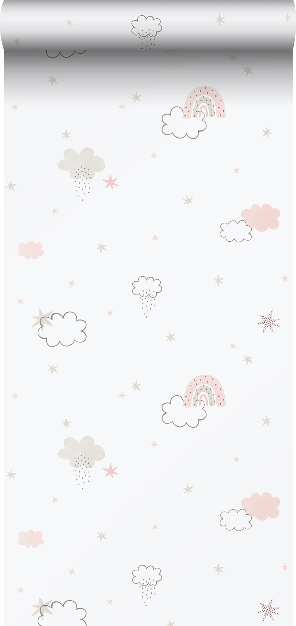 TAPETE kleine Wolken 53 cm x 10.05 m - Weiß, Papier (53/0.1cm) - Sanders & Sanders