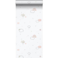 TAPETE kleine Wolken 53 cm x 10.05 m - Weiß, Papier (53/0.1cm) - Sanders & Sanders