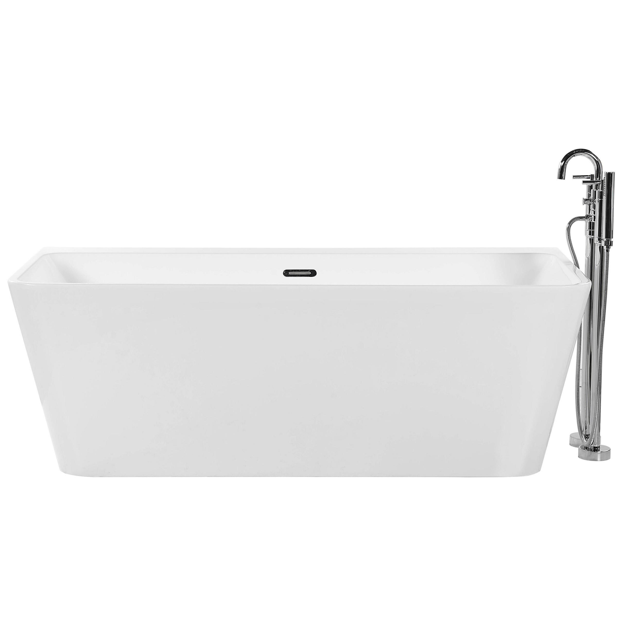 BADEWANNE 80x170x60 cm weiß Hassel - Weiß, Kunststoff (80/60/170cm) - Beliani