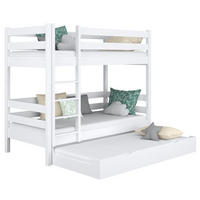 ETAGENBETT N01 mit Matratzenschublade Weiß 90/200 - Weiß, Naturmaterialien/Holz (90/200cm) - N-Wood