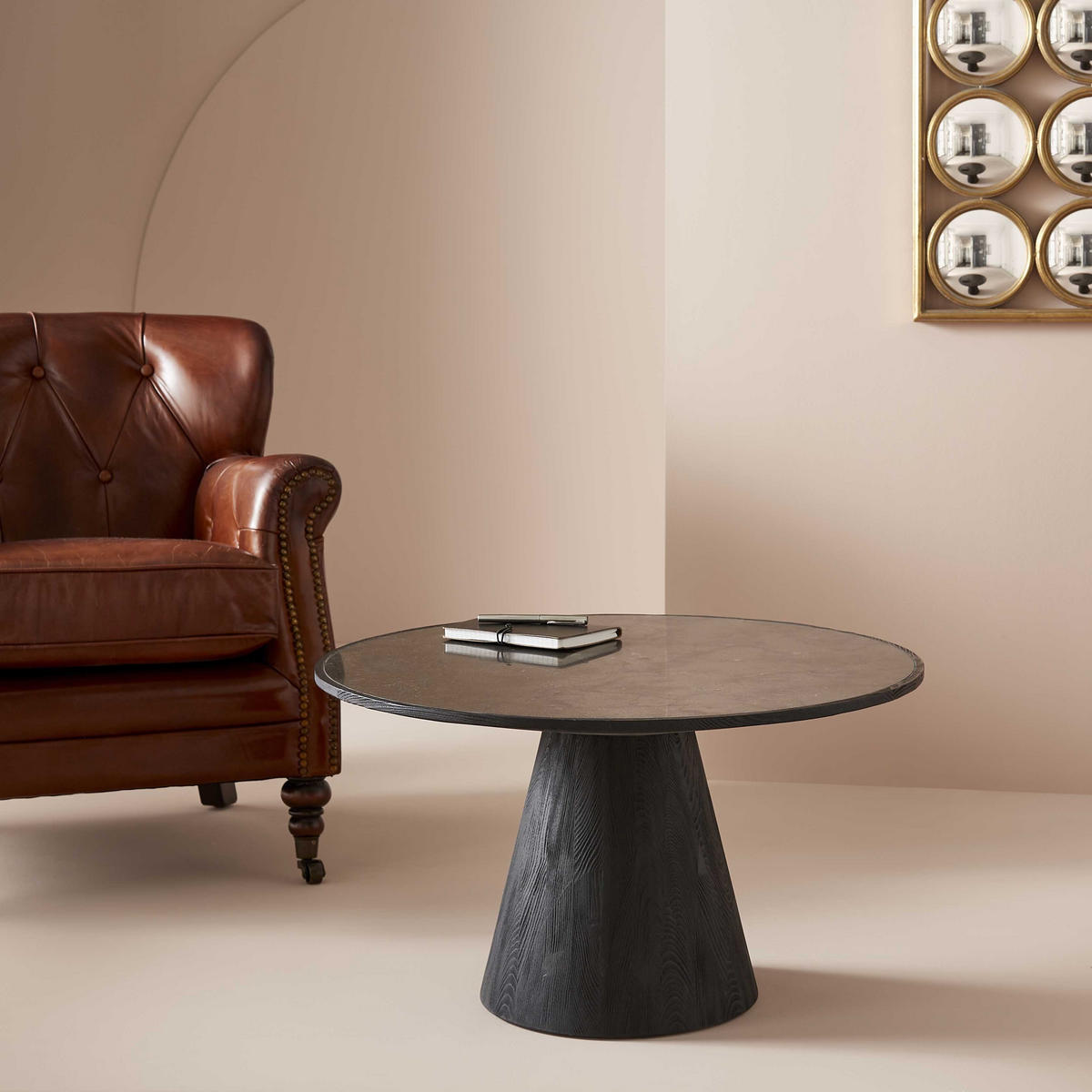 COUCHTISCH aus eiche und blaustein - mafra 70/70/40 cm - Eschefarben, Holz (78/70/40cm) - Signature