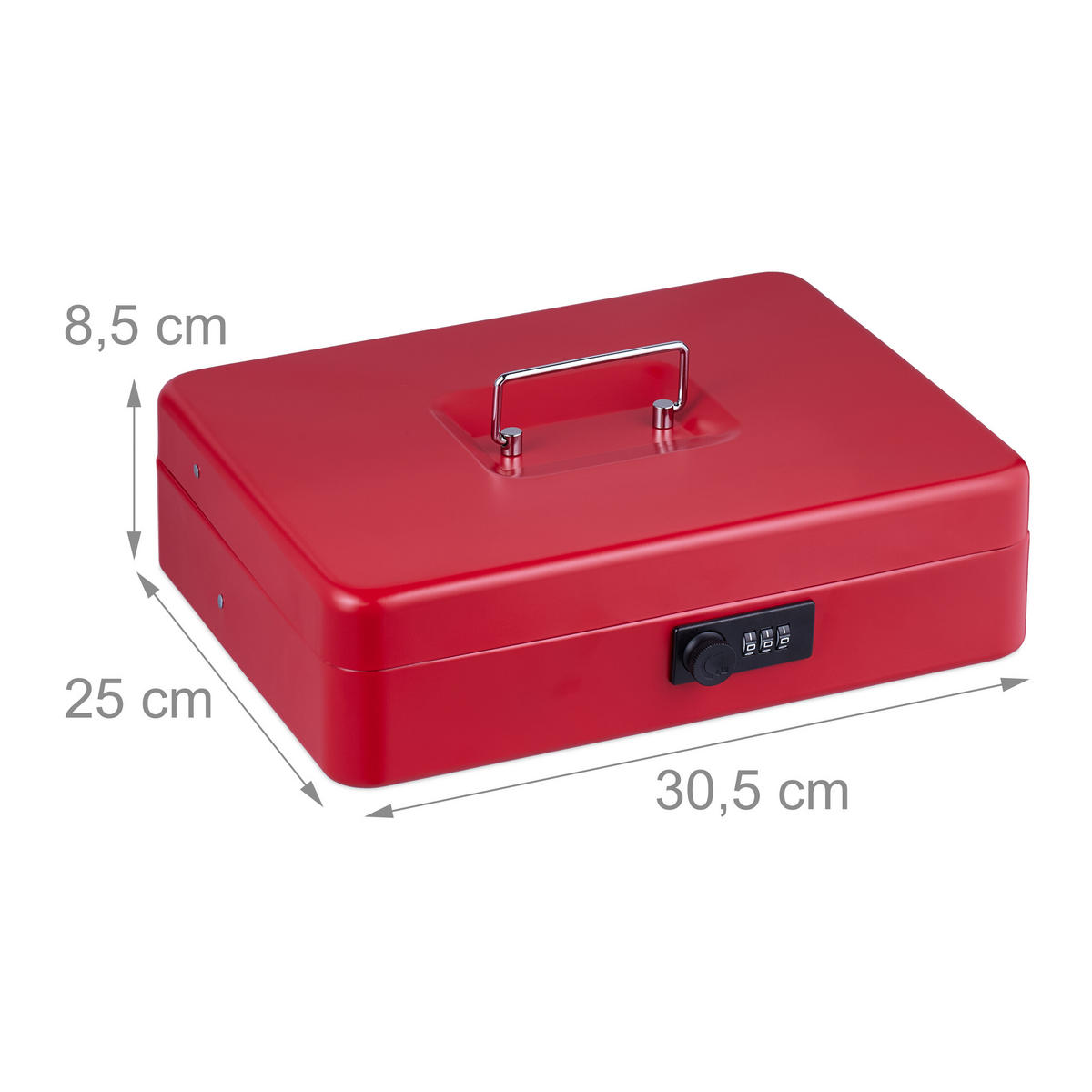 POKLADNIČKA na euro mince - červená, kov/plast (30.5/8.5/25cm) - Relaxdays