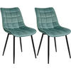 ESSZIMMERSTUHL 2er Set, Samt, Metallbeine, Türkis - Türkis/Schwarz, Textil/Metall (46/85.5/40.5cm) - Woltu