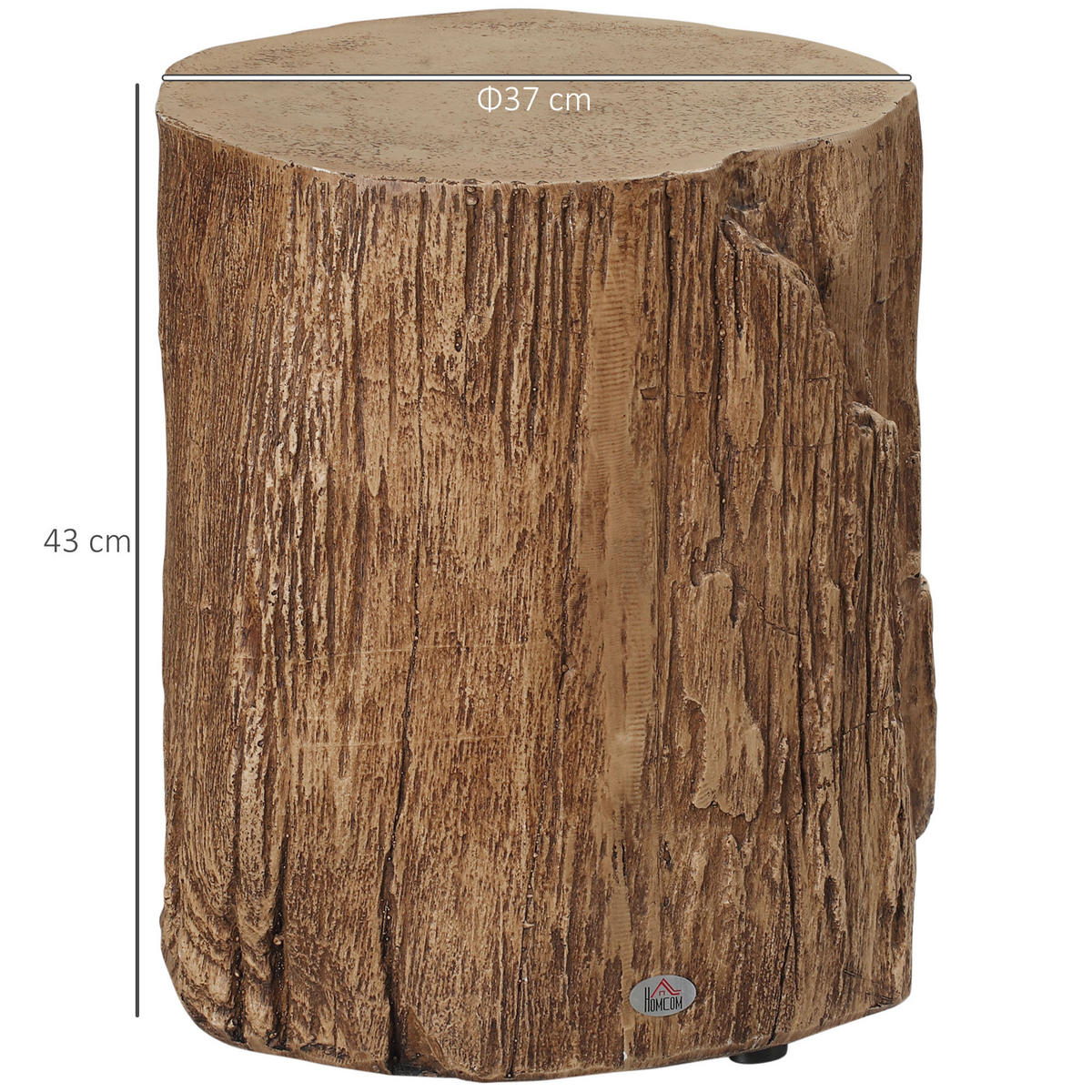 BEISTELLTISCH, Erzpulver, Naturholz - Naturfarben, Metall (37/37/43cm) - HOMCOM