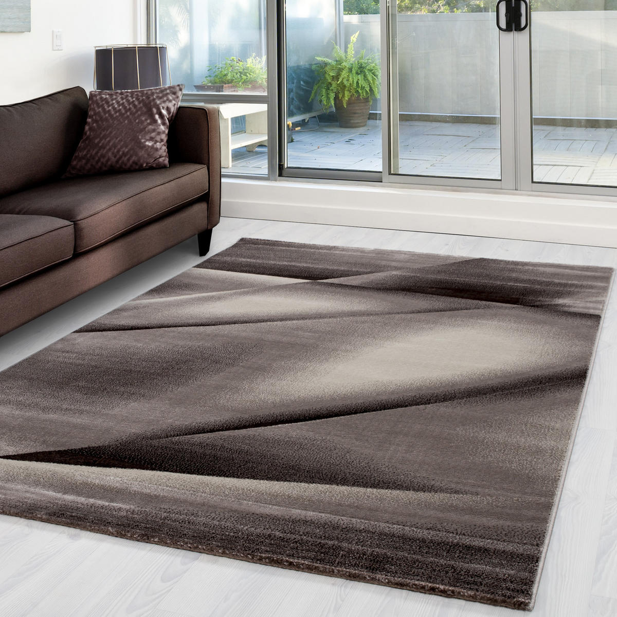 TEPPICH Kurzflor Abstrakt Polypropylen saugroboter Wohnzimmer Braun Rechteckig 160x230 - Braun, Textil (160/230cm) - KADIMA DESIGN