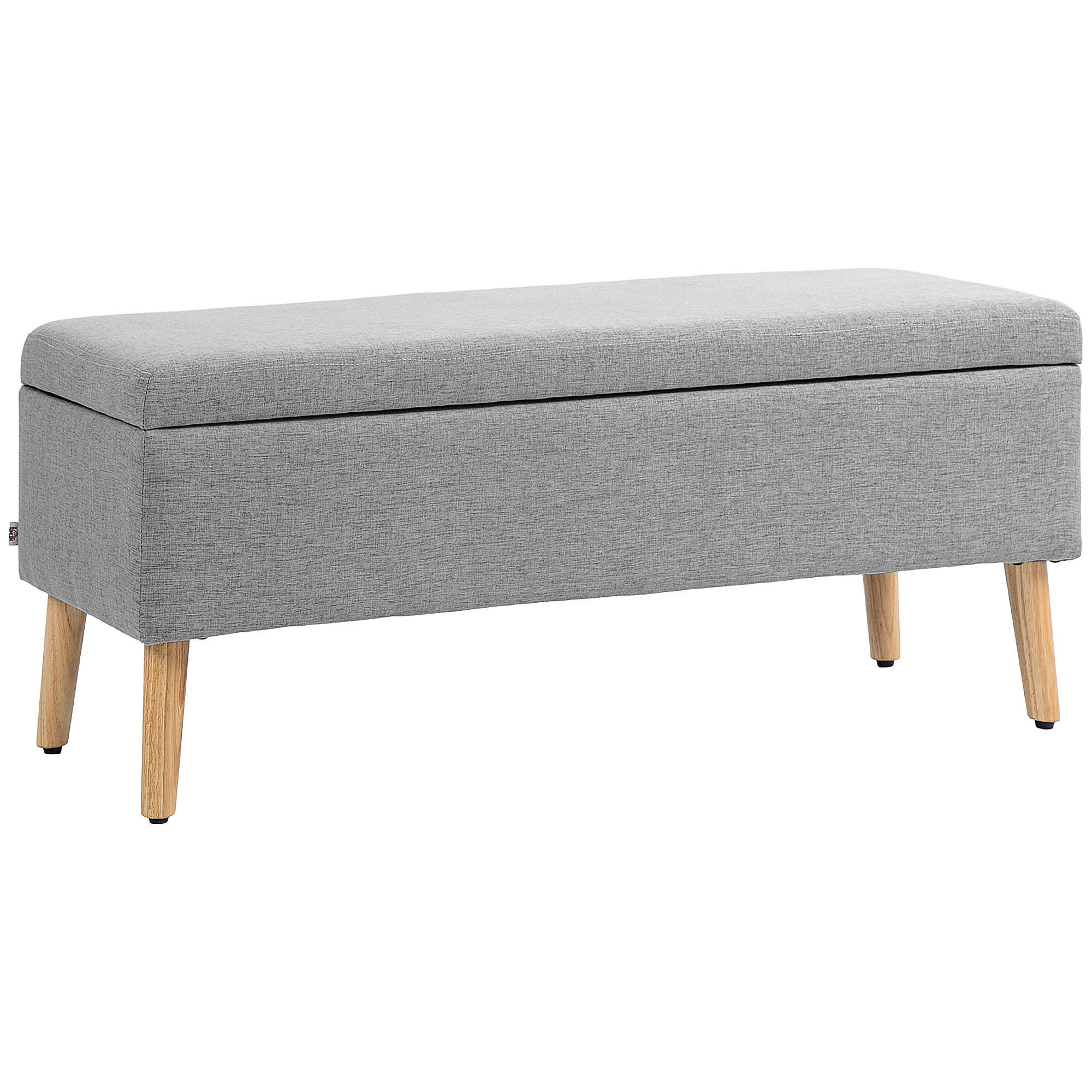 HOMCOM LAVIČKA S ÚLOŽNÝM PROSTOREM scandinavia polyester dřevo šedá