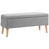 SITZBANK Polsterbank mit Stauraum scandinavia Truhenbank Polyester Holz Grau - Grau, Kunststoff (39/45/110cm) - HOMCOM