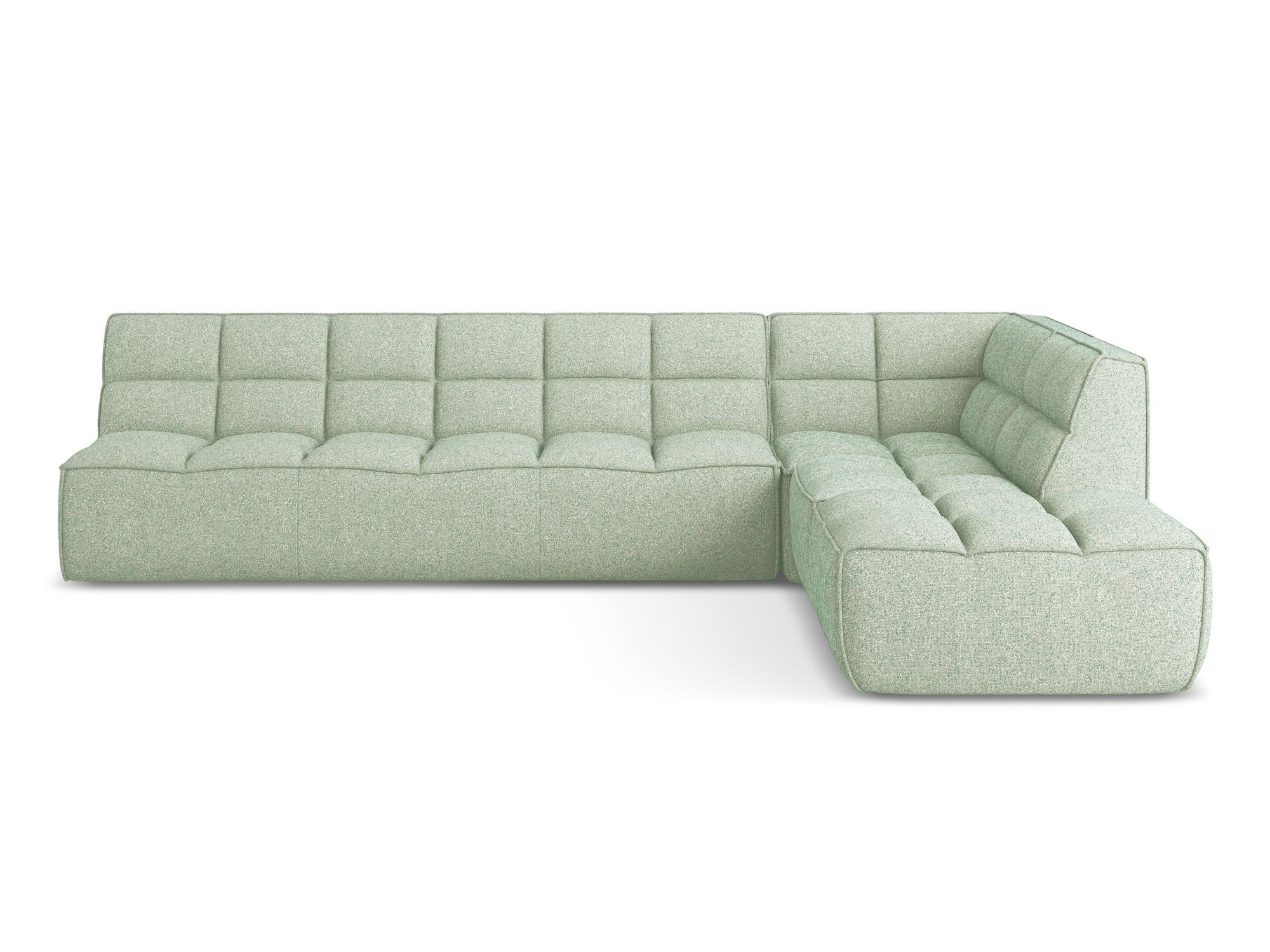 ECKSOFA Beidseitig Strukturstoff Stoff Grün - Schwarz/Hellgrün, Kunststoff/Textil (308/258cm) - Makamii