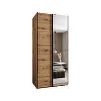 SCHWEBETÜRENSCHRANK 245,5/120/64 2-türig - Schwarz/Eiche Artisan, Holz/Metall (120/245/64cm) - Abiks Möbel