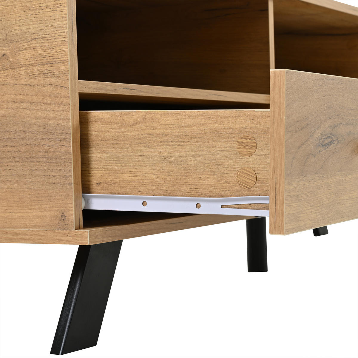 TV-LOWBOARD 150x38x44 cm Holz 2 Schubladen 1 Schrank Stauraum - Naturfarben, Holzwerkstoff (38/44/150cm) - FLIEKS