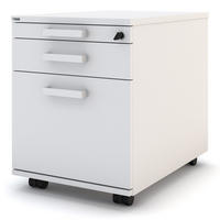 ROLLCONTAINER Pontis mit 3 Schubladen mit Griffen und Zentralverschluss - Weiß, Holz (41.5/53.3/58.4cm) - ASSMANN