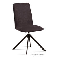 ESSZIMMERSTUHL drehbar (8er-Set) Deanne 47x92x60 Schwarz/Espresso - Dunkelbraun/Schwarz, Kunststoff (60/92/47cm) - 58aufmkessel