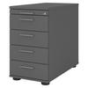 STANDCONTAINER - mit 4 Schubladen 80/42,8/72 cm in Graphitfarben Bügelgriff (Metall) - Graphitfarben, Holzwerkstoff (42.8/72/80cm) - bümö