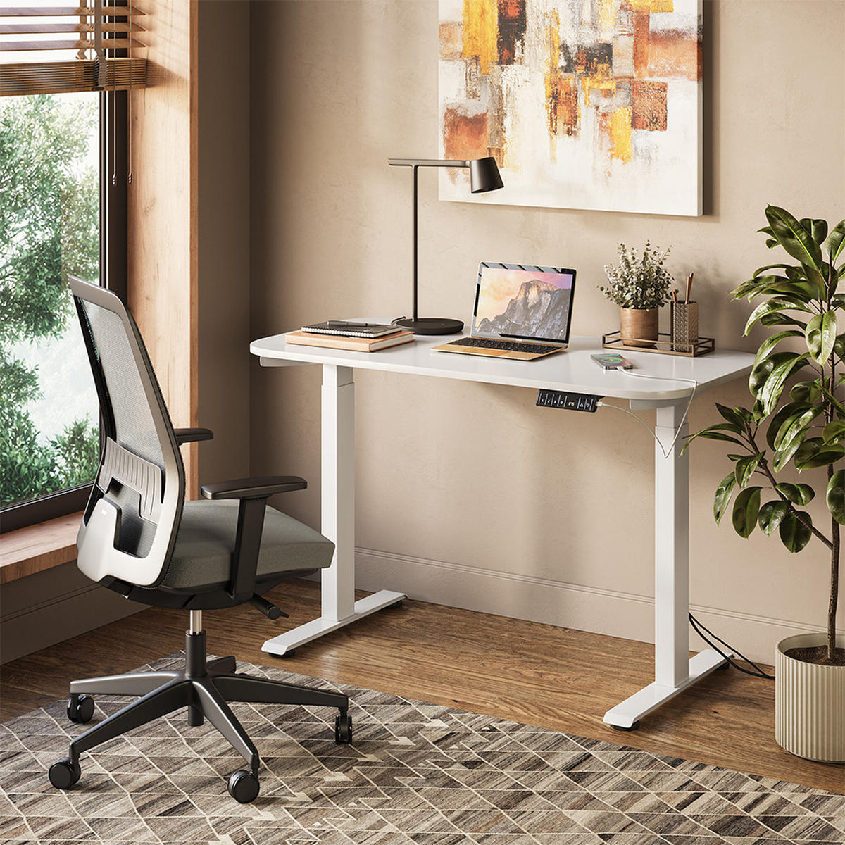 PSACÍ STŮL Elevate Bílá - bílá, kov (60/120/120cm) - Vicco