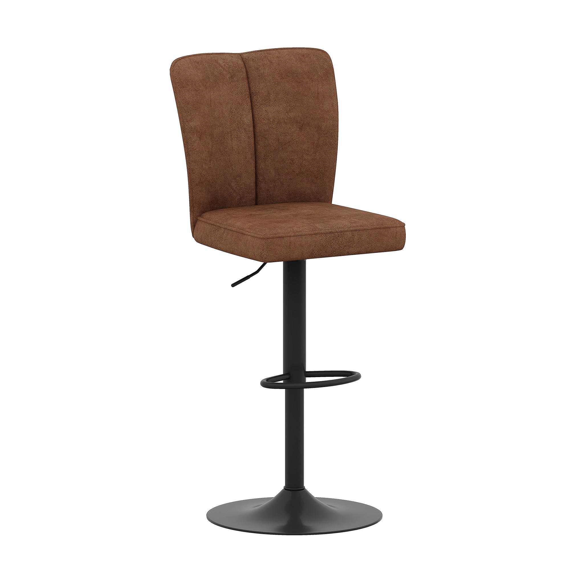 BARHOCKER 2er-Set Braun Höhenverstellbar 360° Drehbar mit Rückenlehne - Braun, Metall (44.5/95.5/44cm) - PANGIVO