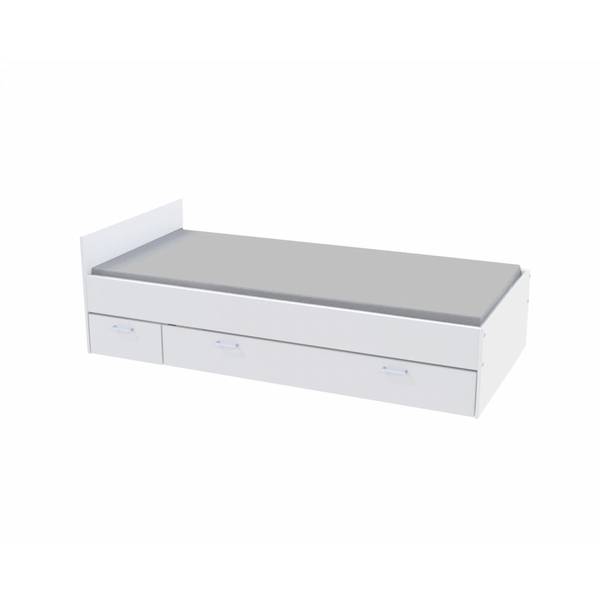 BETT TWIST mit Nachttisch und Schublade/ Bett 90X190 - Weiß - Weiß, Holzwerkstoff (90/190cm) - Weber Industries