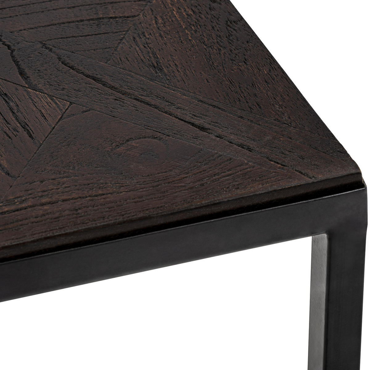 BEISTELLTISCH eckig 45/35/61 cm Holz Braun - Schwarz/Braun, Holz/Metall (35/45/61cm) - CLP