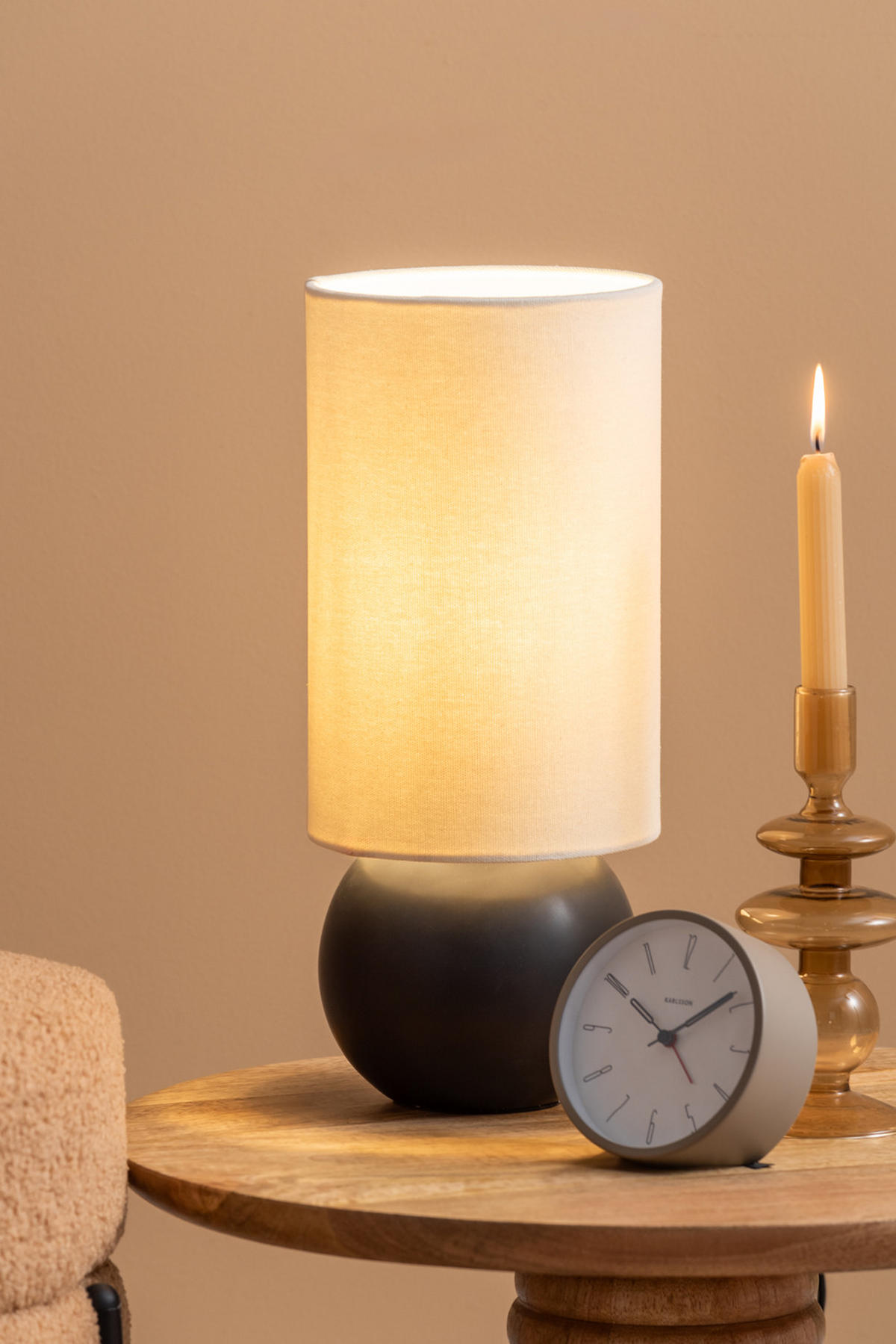 TISCHLAMPE Alma 16/16/27 cm - Schwarz, Keramik (16/16/27cm) - Leitmotiv