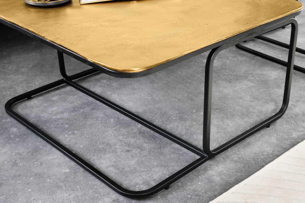 COUCHTISCH 2er Set ABSTRACT quadratisch, Metall, Gold, Silber 61cm - Silberfarben/Goldfarben, Metall (61/61/31cm) - riess-ambiente
