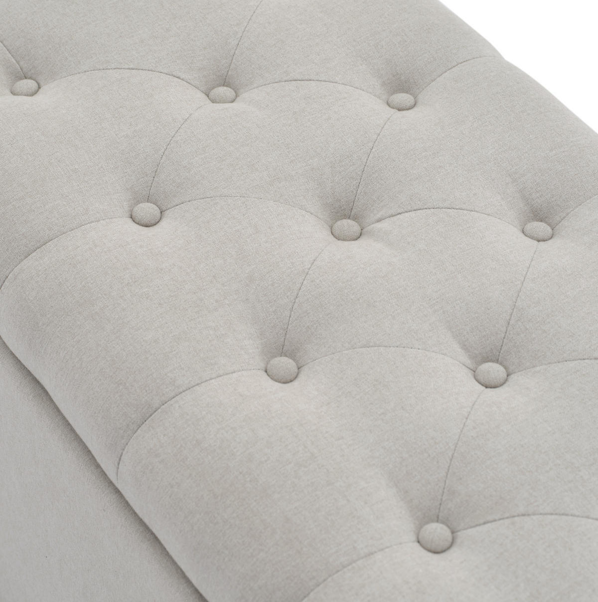 POLSTERBANK 141/41,5/47 cm mit Stauraum aus Leinen im eleganten Design, Hellgrau - Grau, Textil - Redom