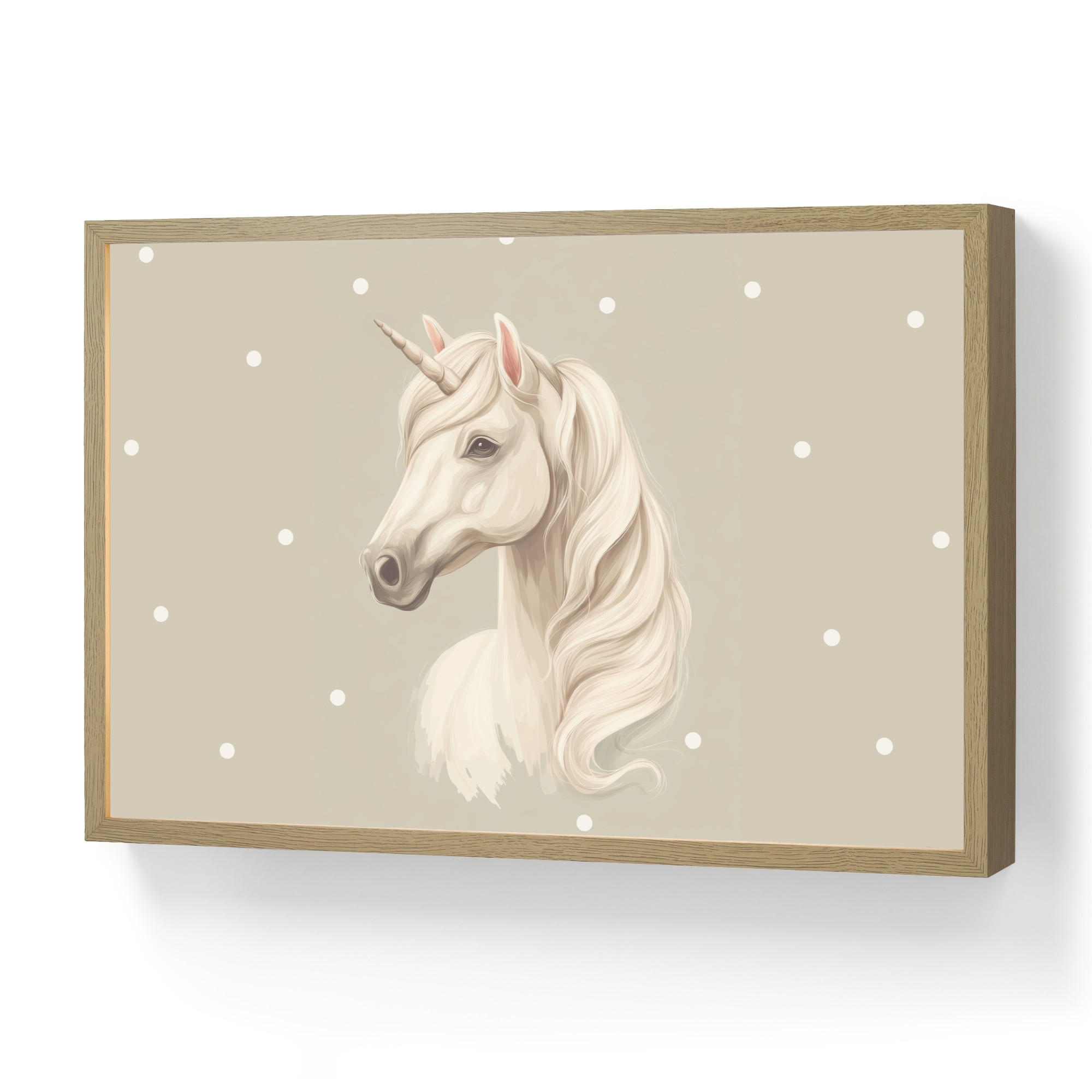 OnlyWow DOBÍJECÍ NOČNÍ LAMPIČKA Jednorožec - bílý - tečky 60x40 cm