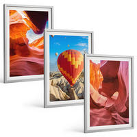 BILDER SET 3er Set - 40x60 cm Silberner Rahmen - Wüstenschluchten aus der Ballonfahrt - Silberfarben, Kunststoff (40/60cm) - TULUP