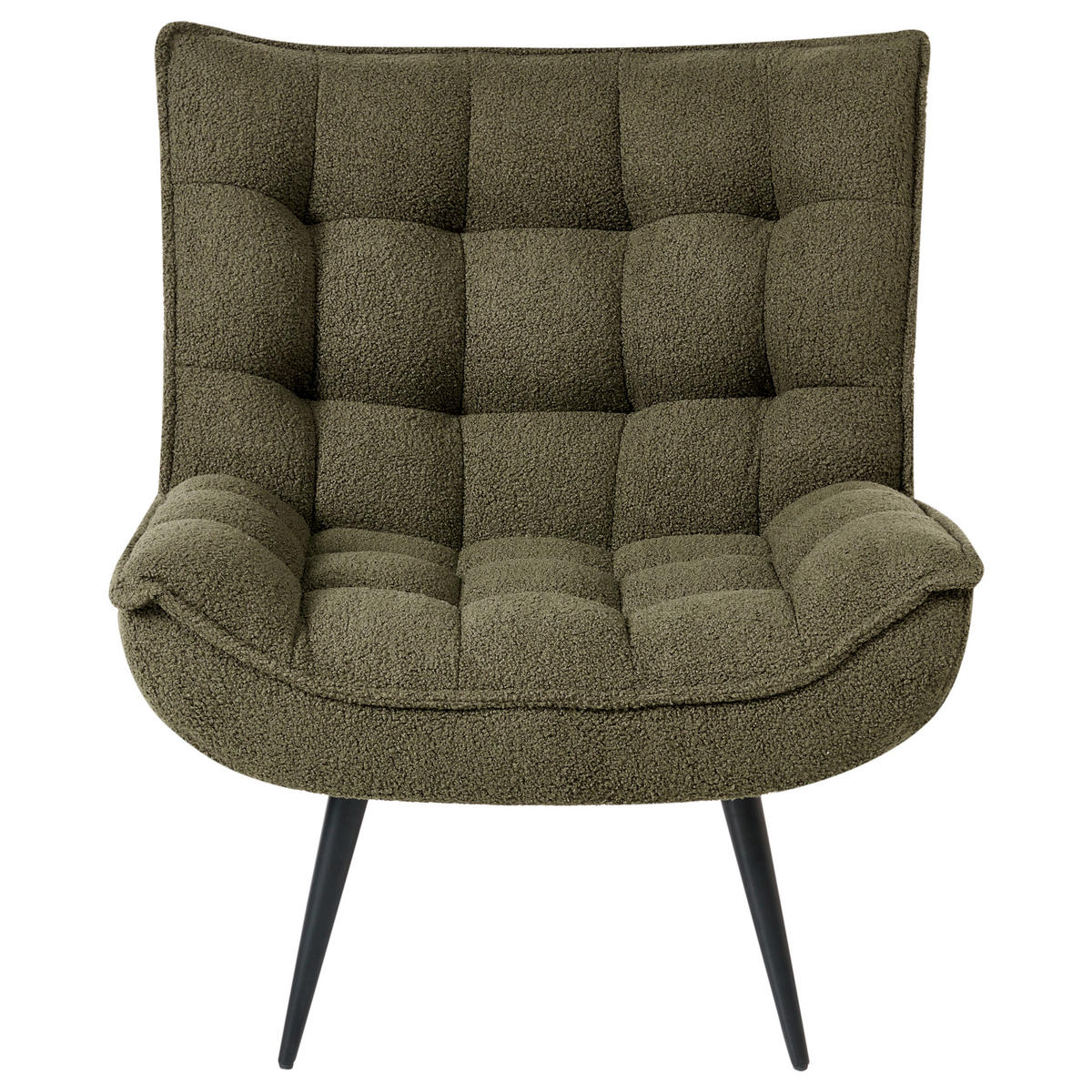 SESSEL Dunkelgrün Alvesta - Dunkelgrün/Schwarz, Textil/Metall (73/92/79cm) - Beliani