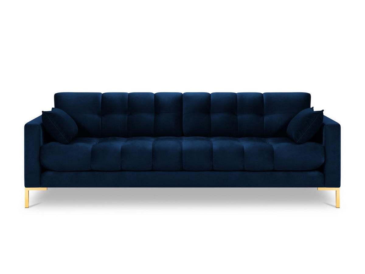 SOFA Mamaia aus Samt königsblau 4 Sitzplätze - Blau, Textil (92/75/217cm) - Micadoni
