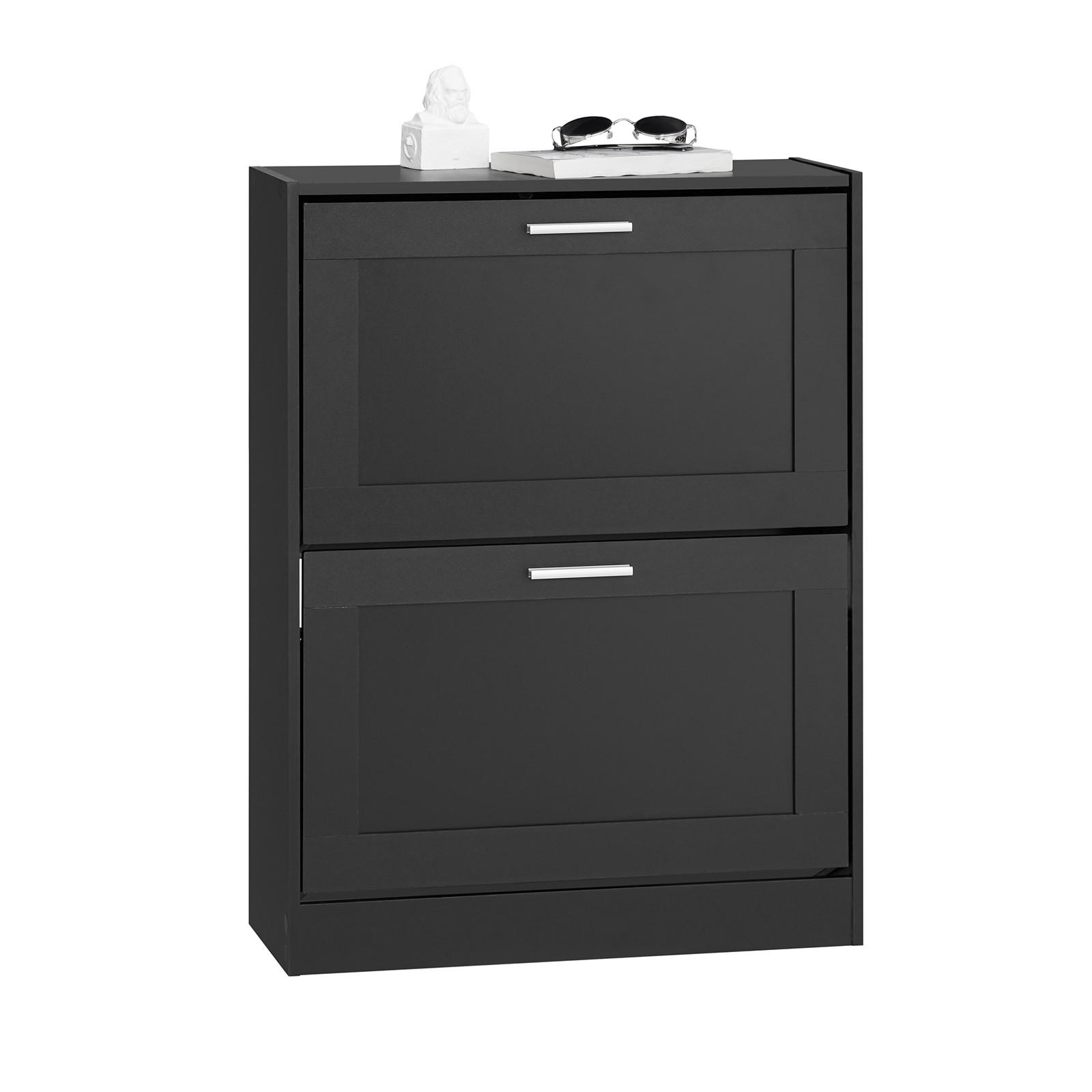 SCHUHSCHRANK Schwarz - Schwarz, Holzwerkstoff (60/80/25cm) - SoBuy