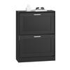 SCHUHSCHRANK Schwarz - Schwarz, Holzwerkstoff (60/80/25cm) - SoBuy