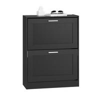 SCHUHSCHRANK Schwarz - Schwarz, Holzwerkstoff (60/80/25cm) - SoBuy