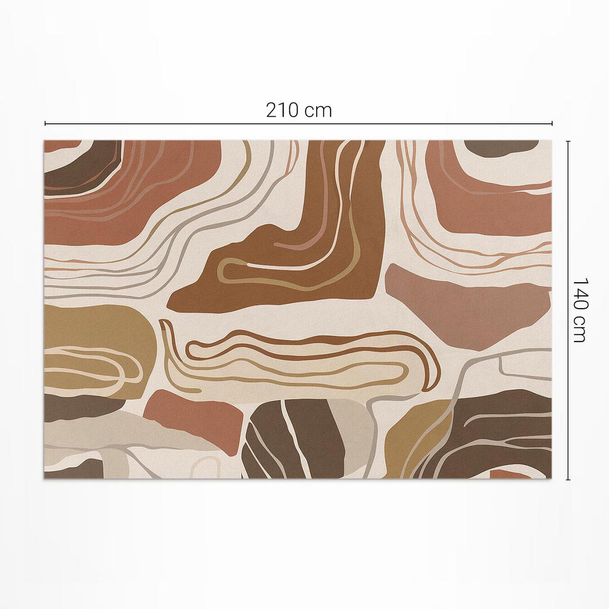 TEPPICH 140x210 cm Pastell-Boho Formen Unregelmäßige Linien & Flecken - Walnussfarben, Kunststoff (140/210cm) - Wallfluent