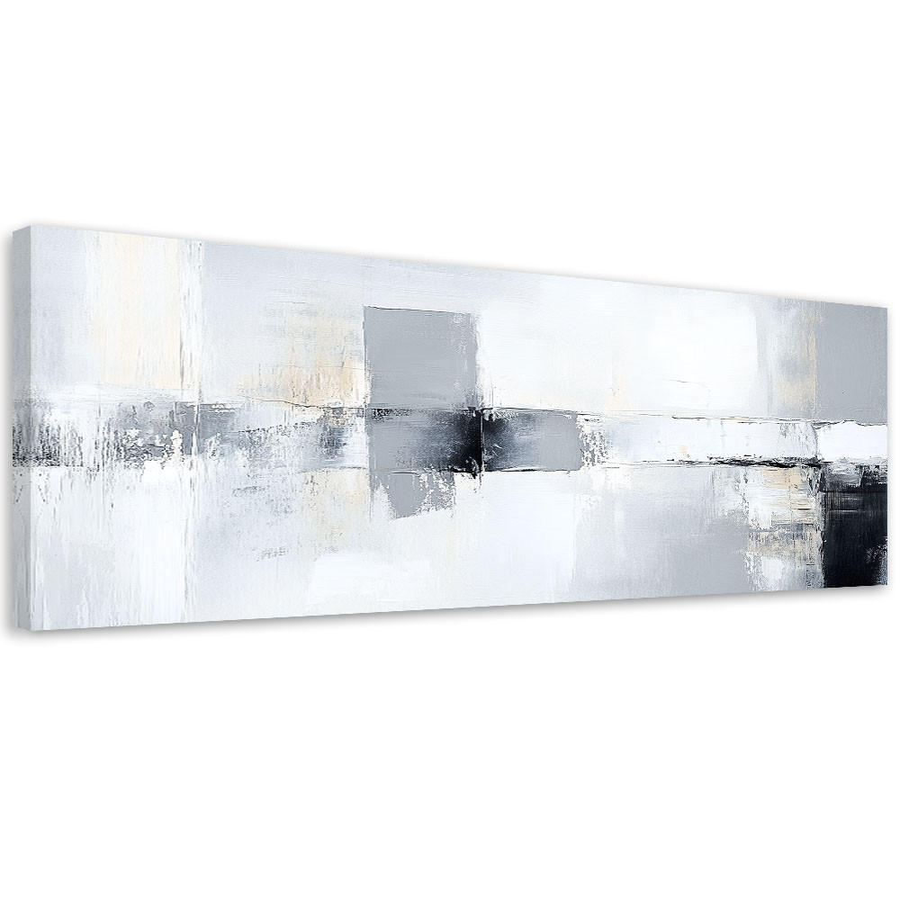 LEINWANDBILD Graue moderne industrielle Abstraktion 90x30cm - Weiß, Textil (90/30cm) - Feeby
