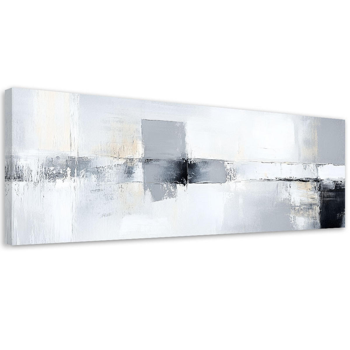 LEINWANDBILD Graue moderne industrielle Abstraktion 90x30cm - Weiß, Textil (90/30cm) - Feeby