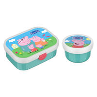 OBST- UND BENTOBOX Campus (2025) Peppa Pig 300 & 750 ml 2er Set - Türkis/Multicolor, Kunststoff (1/1/1cm) - Mepal