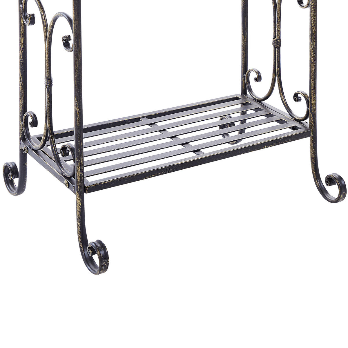 HANDTUCHSTÄNDER Antik Optik schwarz 49 x 91 cm Linares - Schwarz, Metall (49/91/33cm) - Beliani