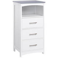 MIDISCHRANK DE-17298 3 Schubladen & offenes Fach Weiß - Weiß, Holzwerkstoff (33/80/40cm) - ComfortXL