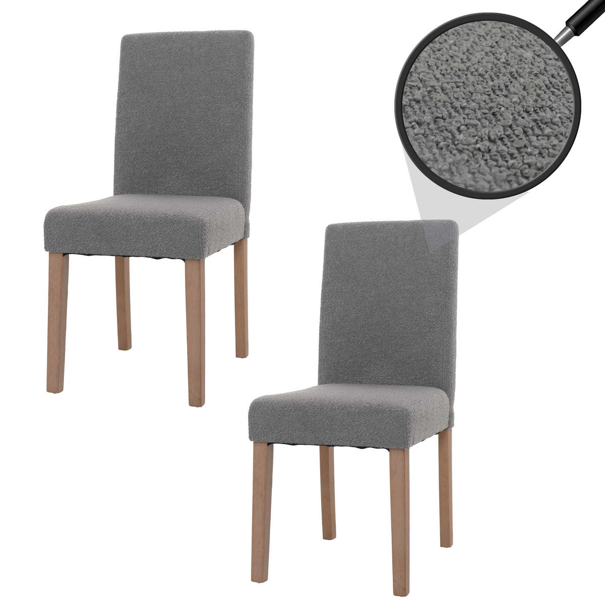 ESSZIMMERSTUHL Grau 2er-Set - Grau, Textil (42/90/50cm) - MCW